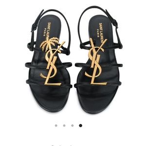 YSL Cassandra bronze sandals